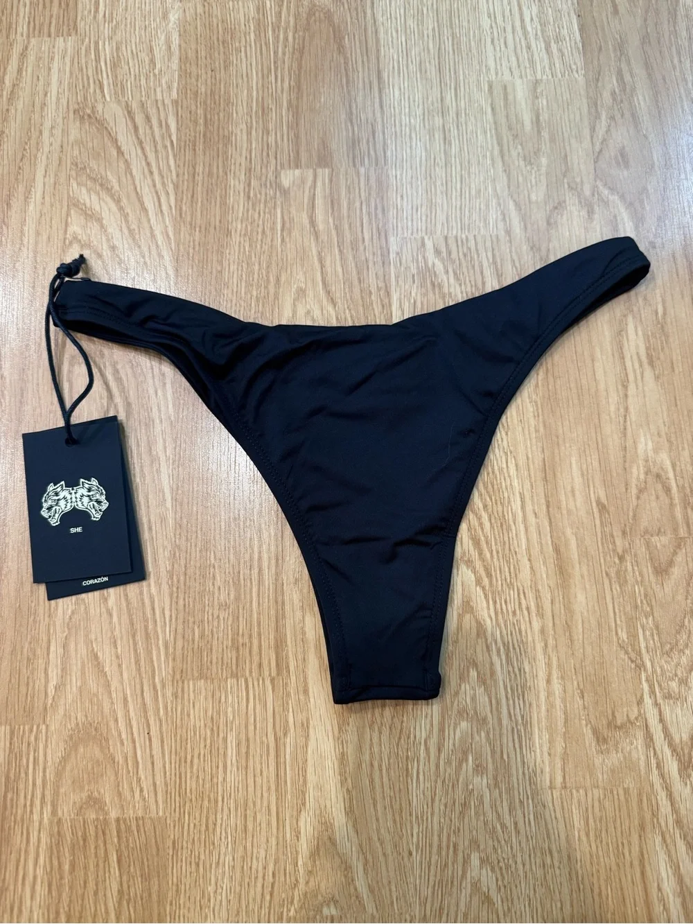NWT Darc Sport Chopper Nikita Bikini Bottom Black Medium Wolves